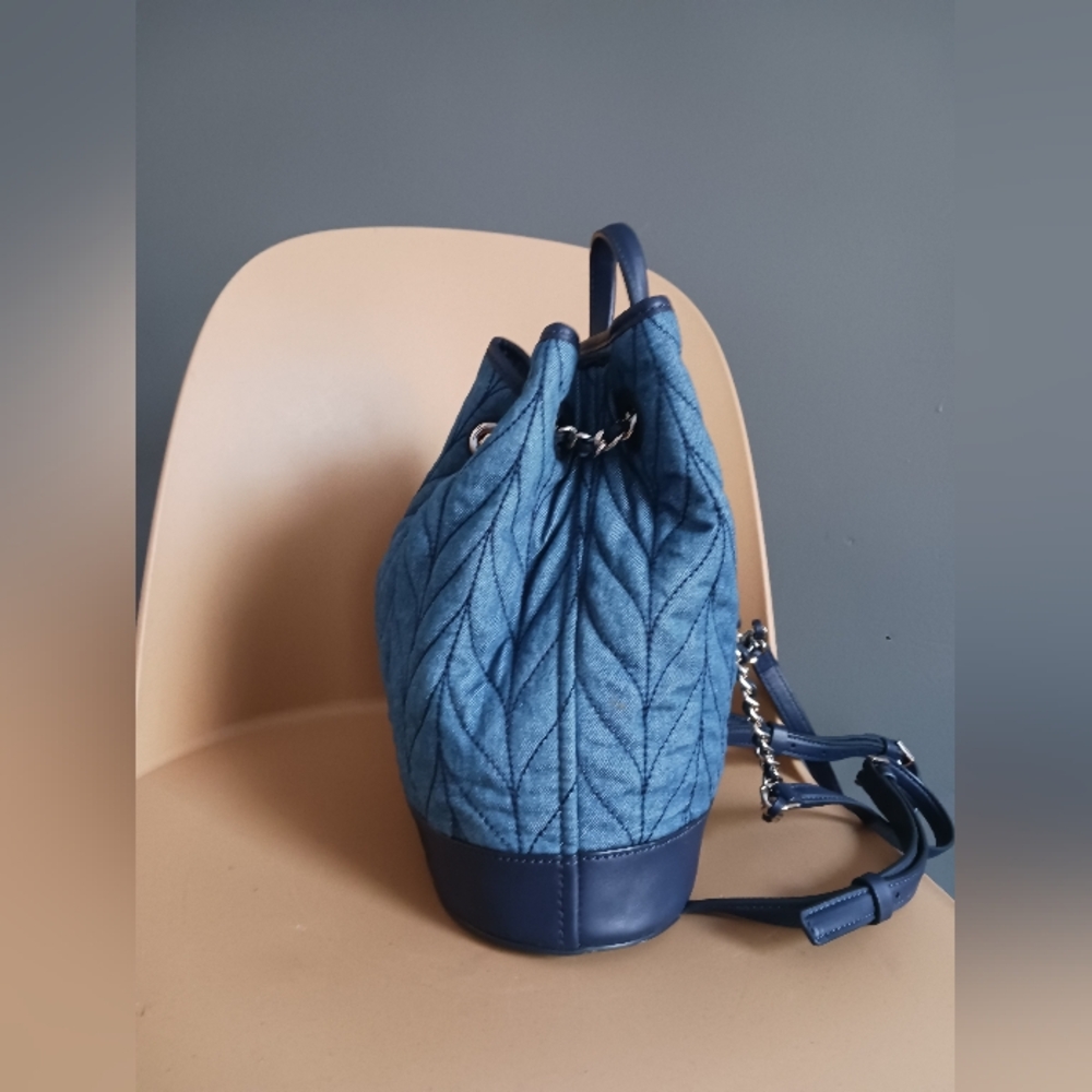 KATE SPADE BRIAR LANE QUILTED DENIM BACKPACK excellent condition - Picture 7 of 12